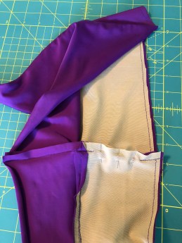 side seam sewn pinned