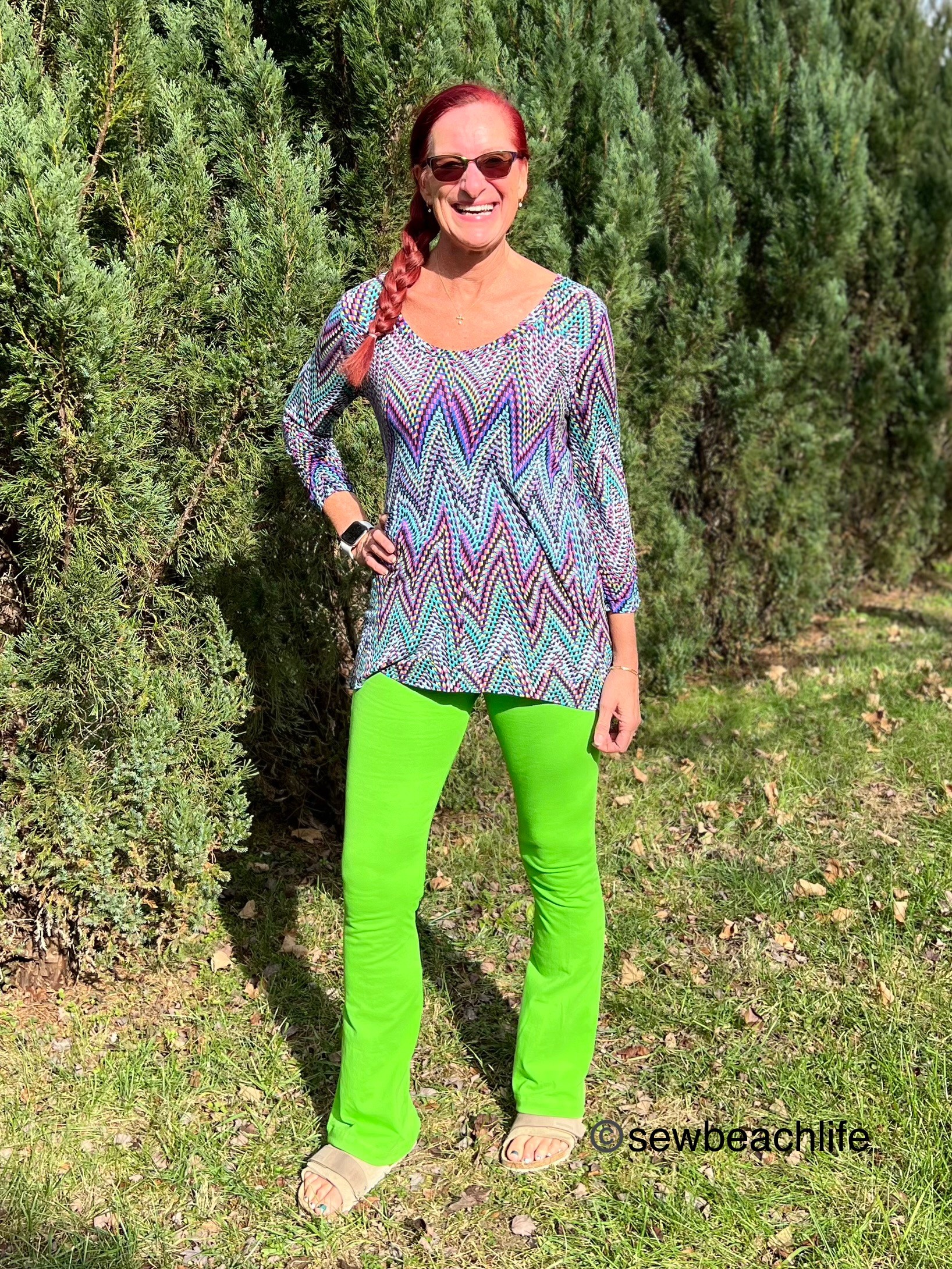 Midnight Green Pintuck Flare Legging main image 0